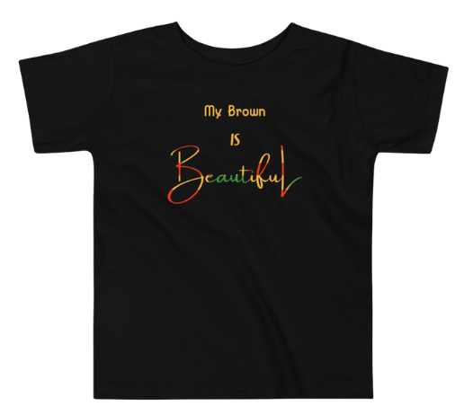 My Brown Is Beautiful Toddler T-shirt - Black w/Kente Print