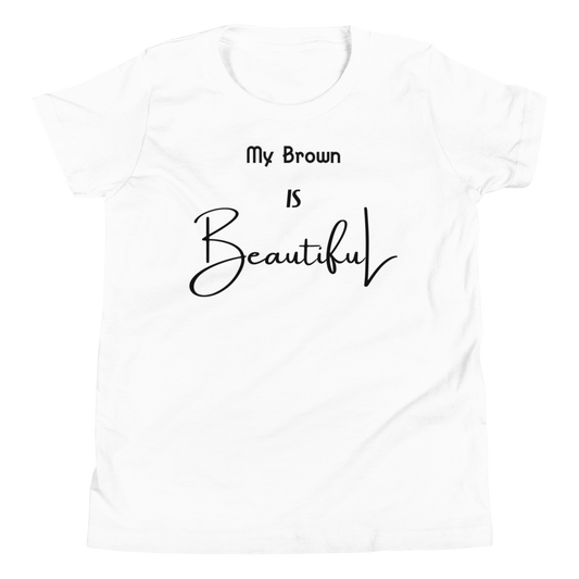 My Brown Is Beautiful Youth Short Sleeve T-Shirt - Multi-Color w/Black Print